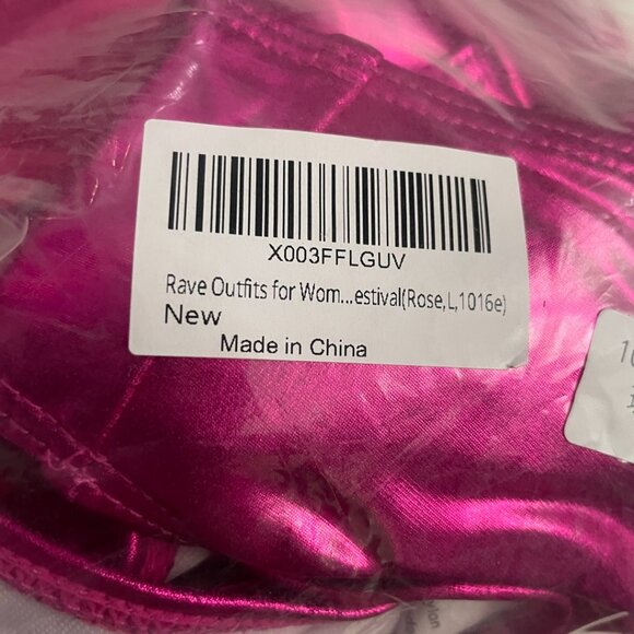 Metallic Hot Pink Rave Bikini Set - Picture 11 of 11